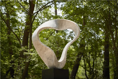 Close-up photo of a sculpture exhibited in the forest 2
