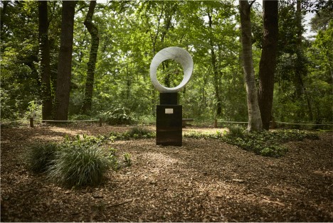 Distant photo of a sculpture exhibited in the forest 1・Computer